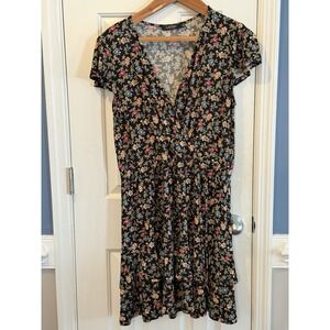 Vtg Lauren Ralph Lauren Black Label Floral Short Dress 14 Cottage Feminine